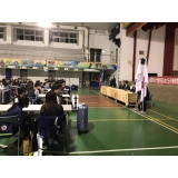 大竹國民中学でホストファミリーと合流