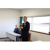 合同出発式にて（大玉村・押山村長あいさつ）