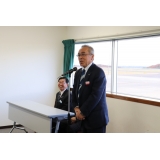 合同出発式にて（玉川村・石森村長あいさつ）